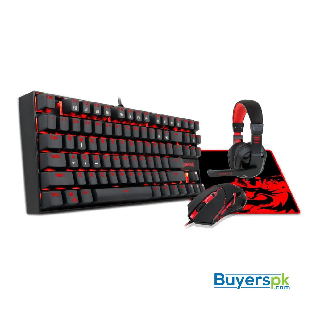 Redragon K552-BB Mechanical Gaming Keyboard and Mouse Combo & Large Mouse Pad & PC Gaming Headset with Mic 87 Key RED LED Backlit Keyboard Redragon K552-BB Mechanical Gaming Keyboard and Mouse Combo & Large Mouse Pad & PC Gaming Headset with Mic 87 Key RED LED Backlit Keyboard